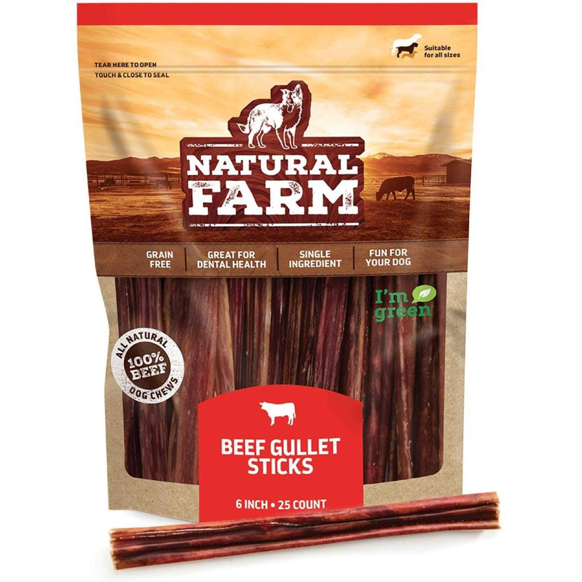 6 Inch Natural Farm Gullet Stick M367
