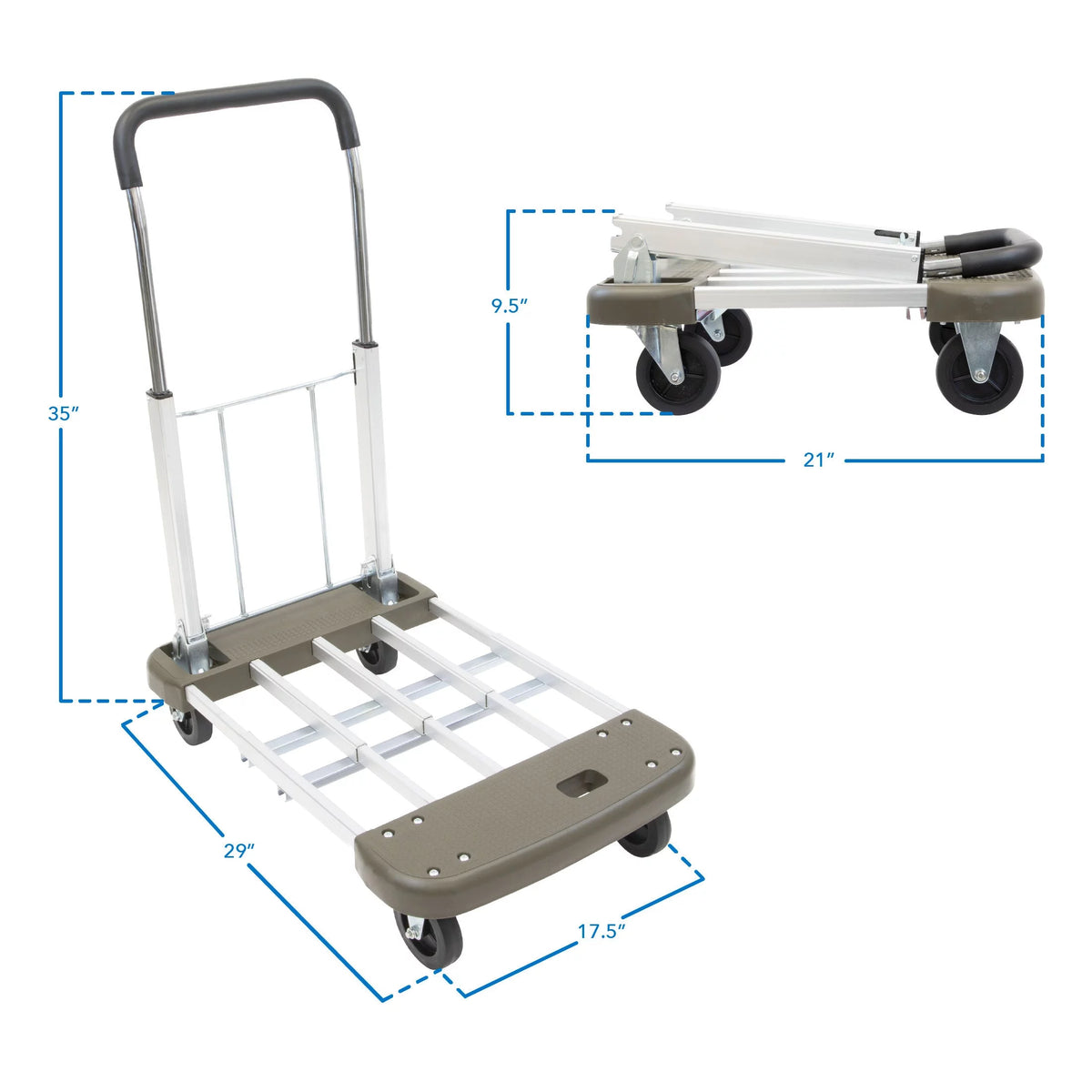 Folding Platform Hand Truck with Expandable Base W625