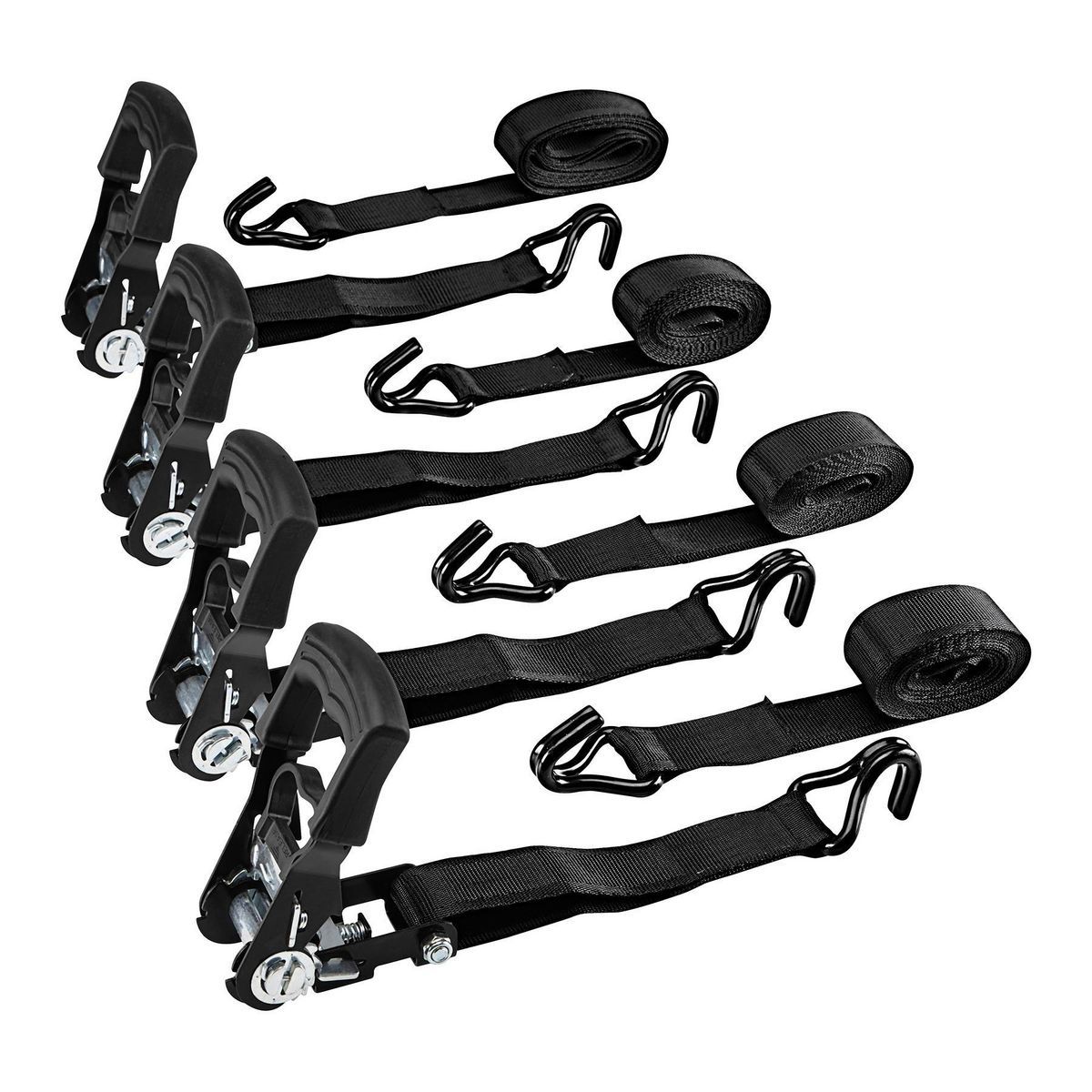 1000 lb. Capacity 1-1/2 in. x 10 ft. Ratcheting Tie-Down Straps, 4 Pack R9887