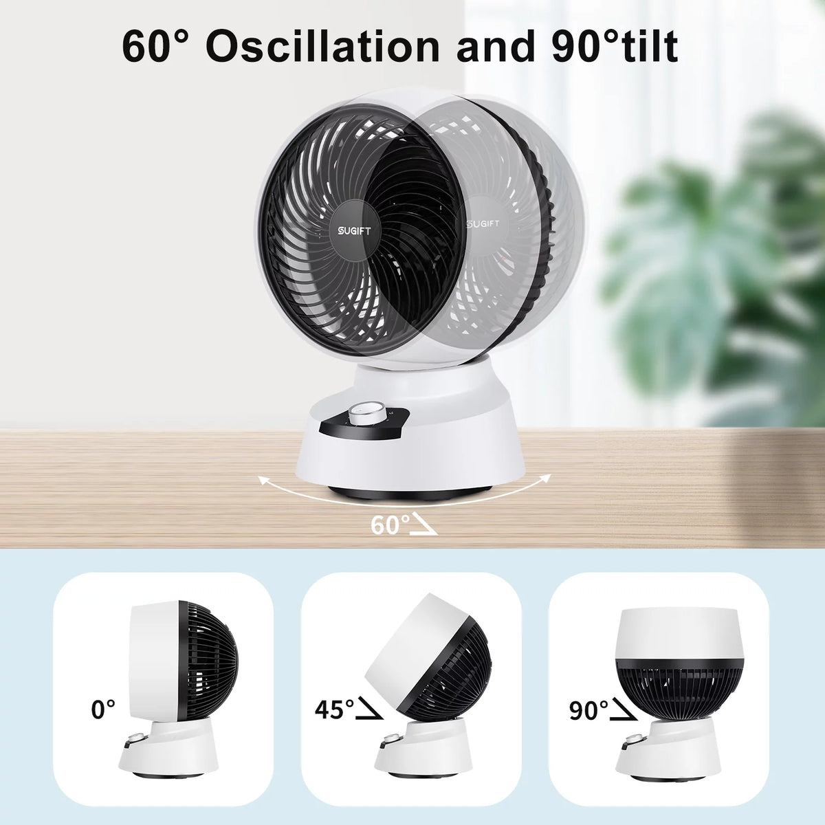 White 3 Speed Air Circulator Fan U607