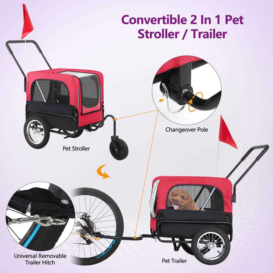 2-in-1 Dog Stroller Bike Trailer B866874