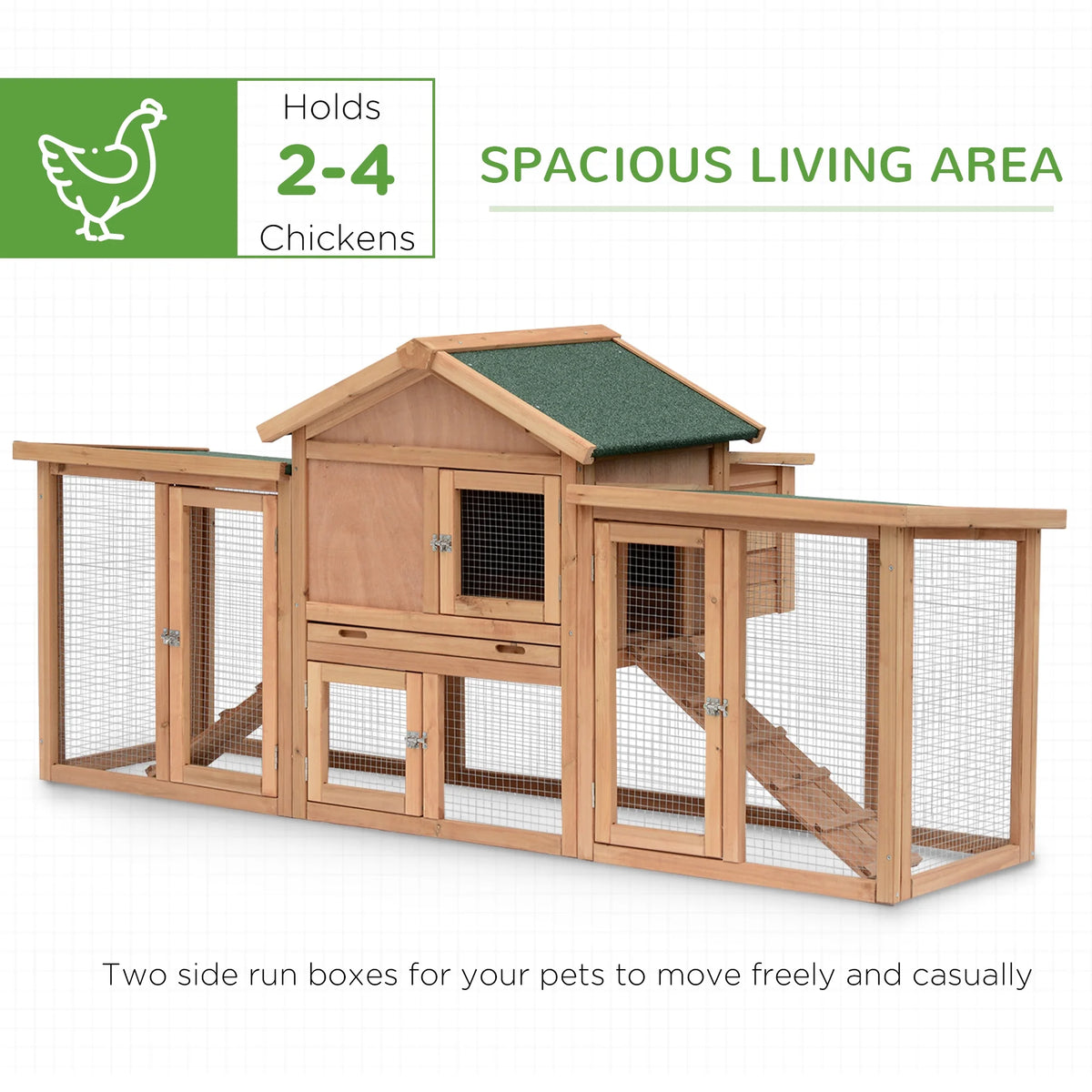 80" Wooden Chicken Coop with Nesting Box I4184