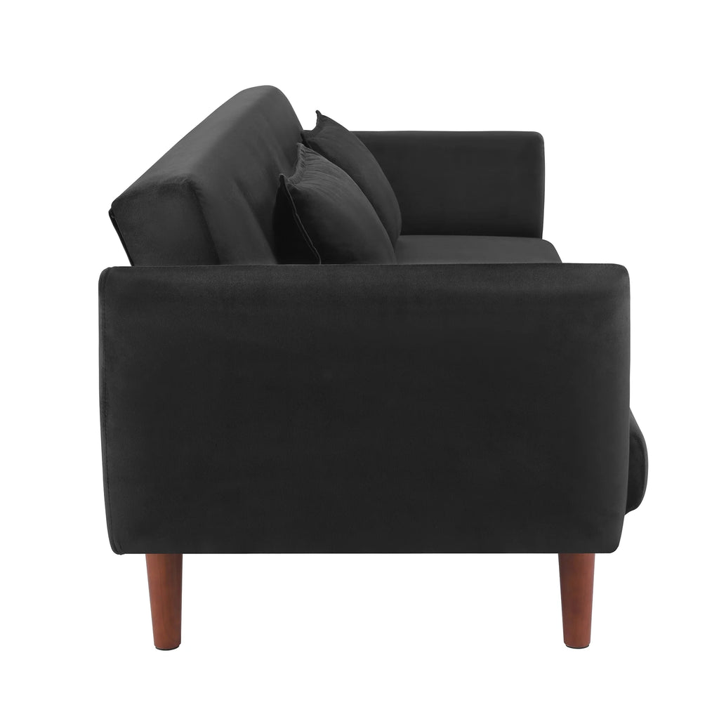 Black Velvet Convertible Sofa Bed P6172